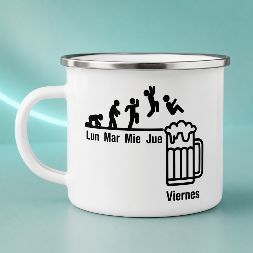 Mug de Peltre Metalizado Personalizado estilo Vintage