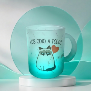 Mug de Vidrio Opalizado Personalizado Esmerilado (11 oz)