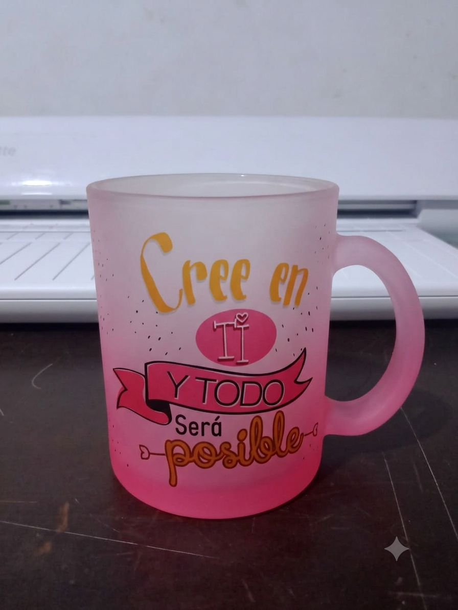 Mug de Vidrio Opalizado Personalizado Esmerilado (11 oz) - Image 2