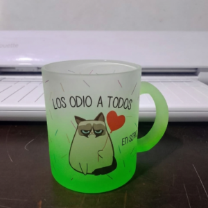 Mug de Vidrio Opalizado Personalizado Esmerilado (11 oz)