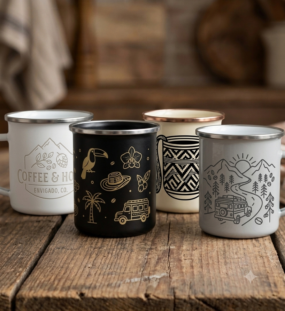 Mug de Peltre Metalizado Personalizado estilo Vintage - Image 2