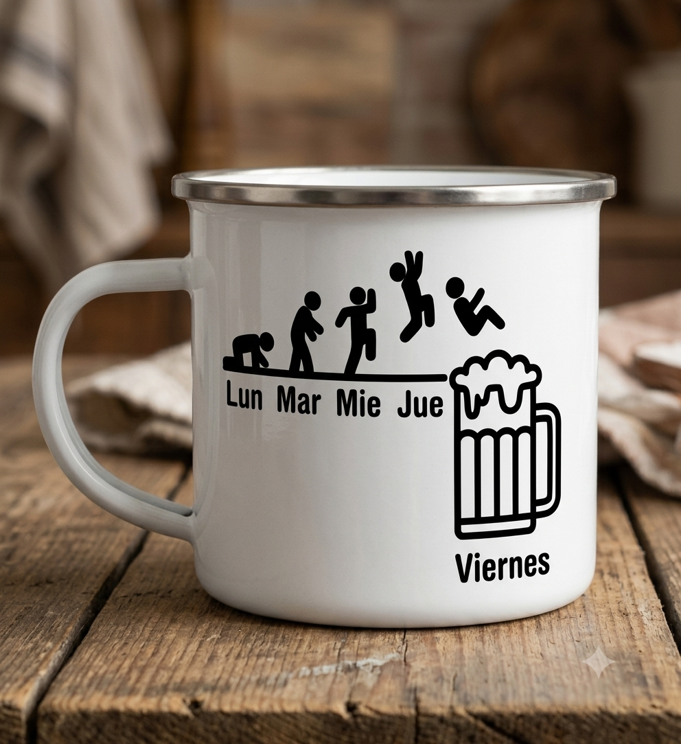 Mug de Peltre Metalizado Personalizado estilo Vintage