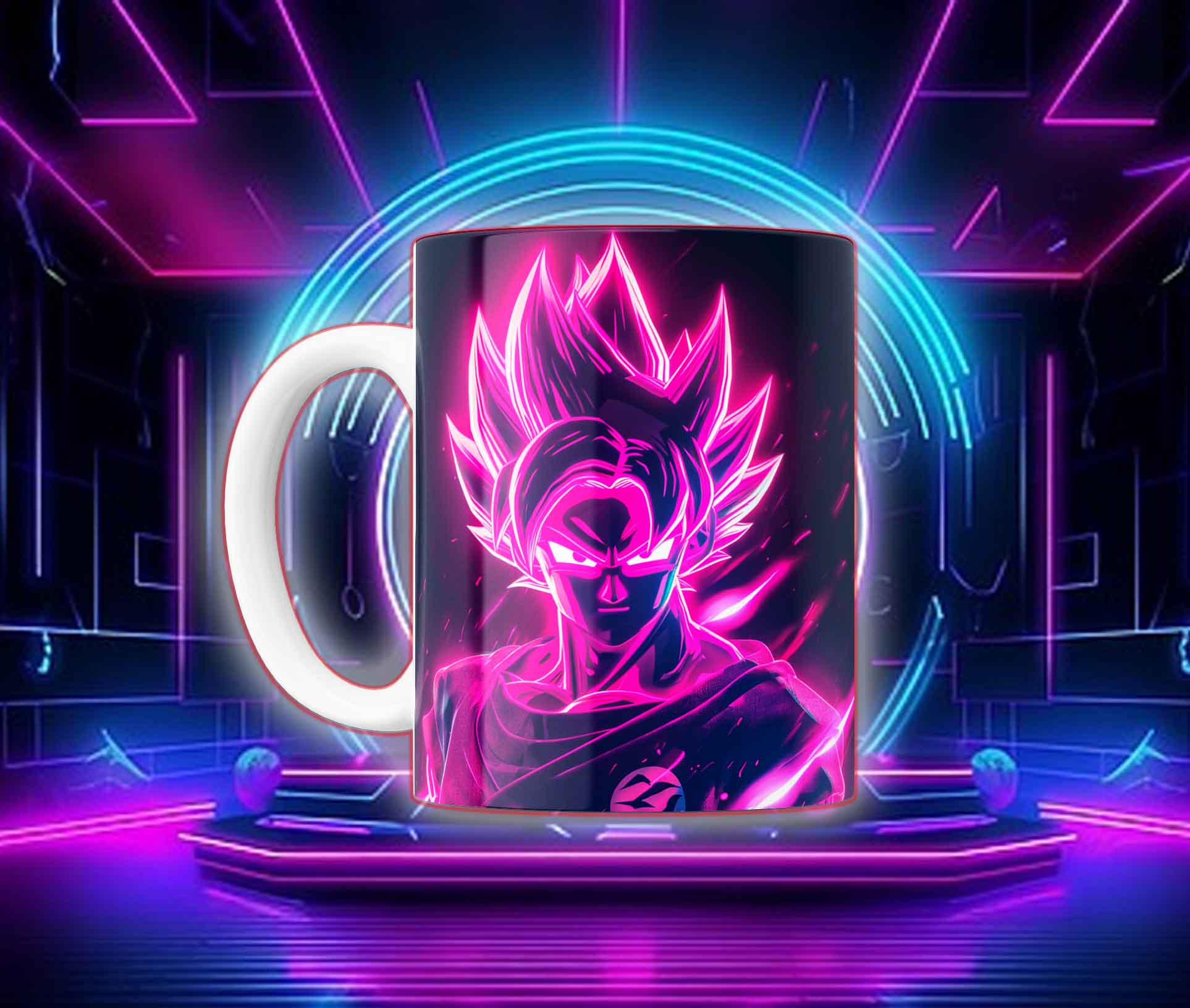 Taza Goku Neón Cyberpunk "Goku Black / Saiyan Rose" - Image 3