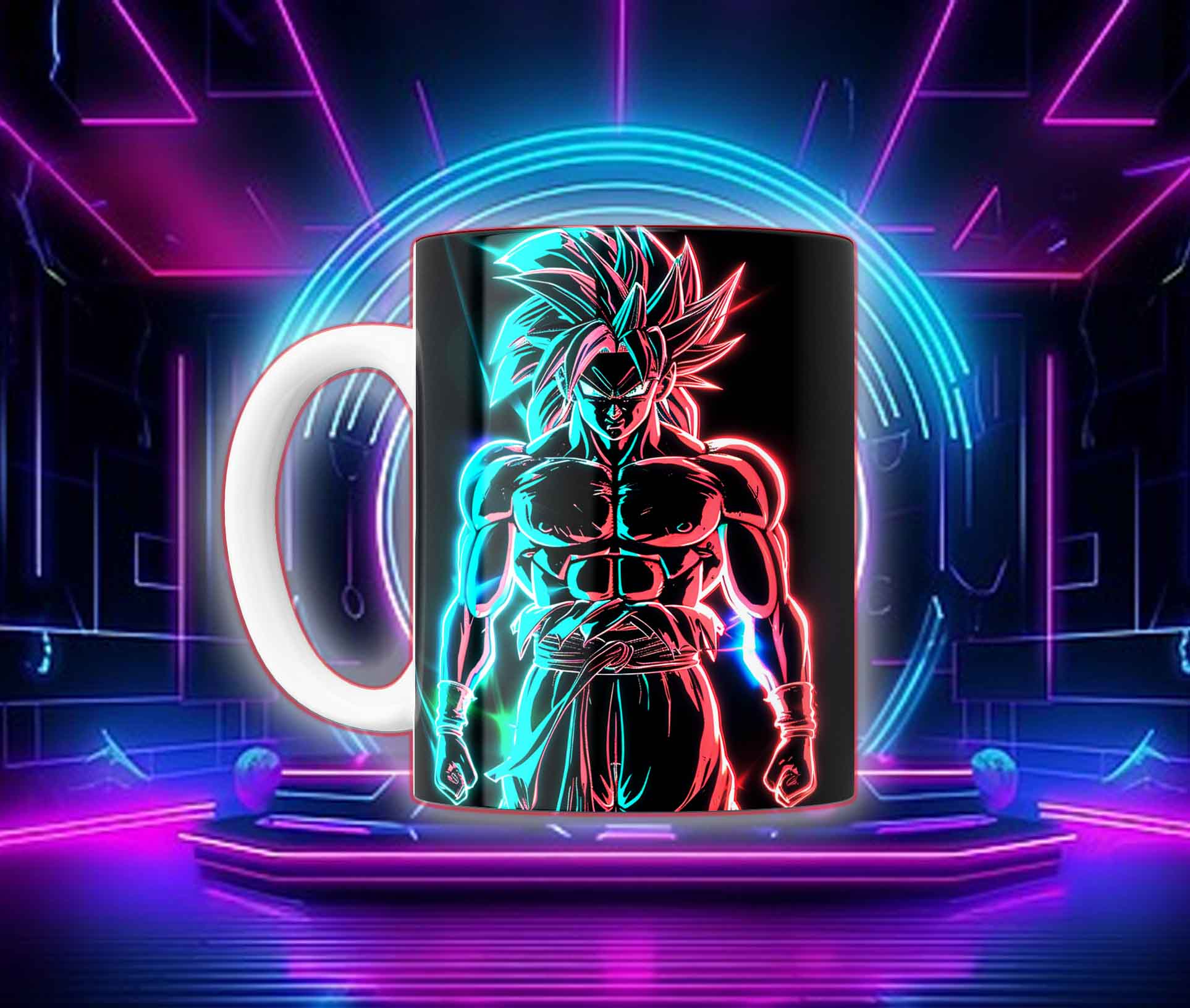 Taza Goku Neón Cyberpunk "Goku Black / Saiyan Rose" - Image 3