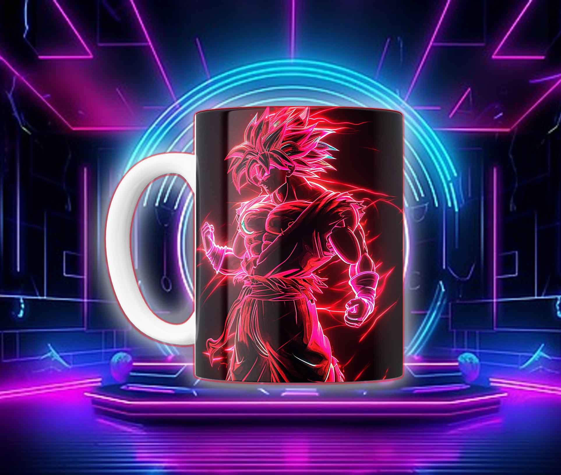 Taza Goku Neón Cyberpunk "Goku Black / Saiyan Rose" - Image 2