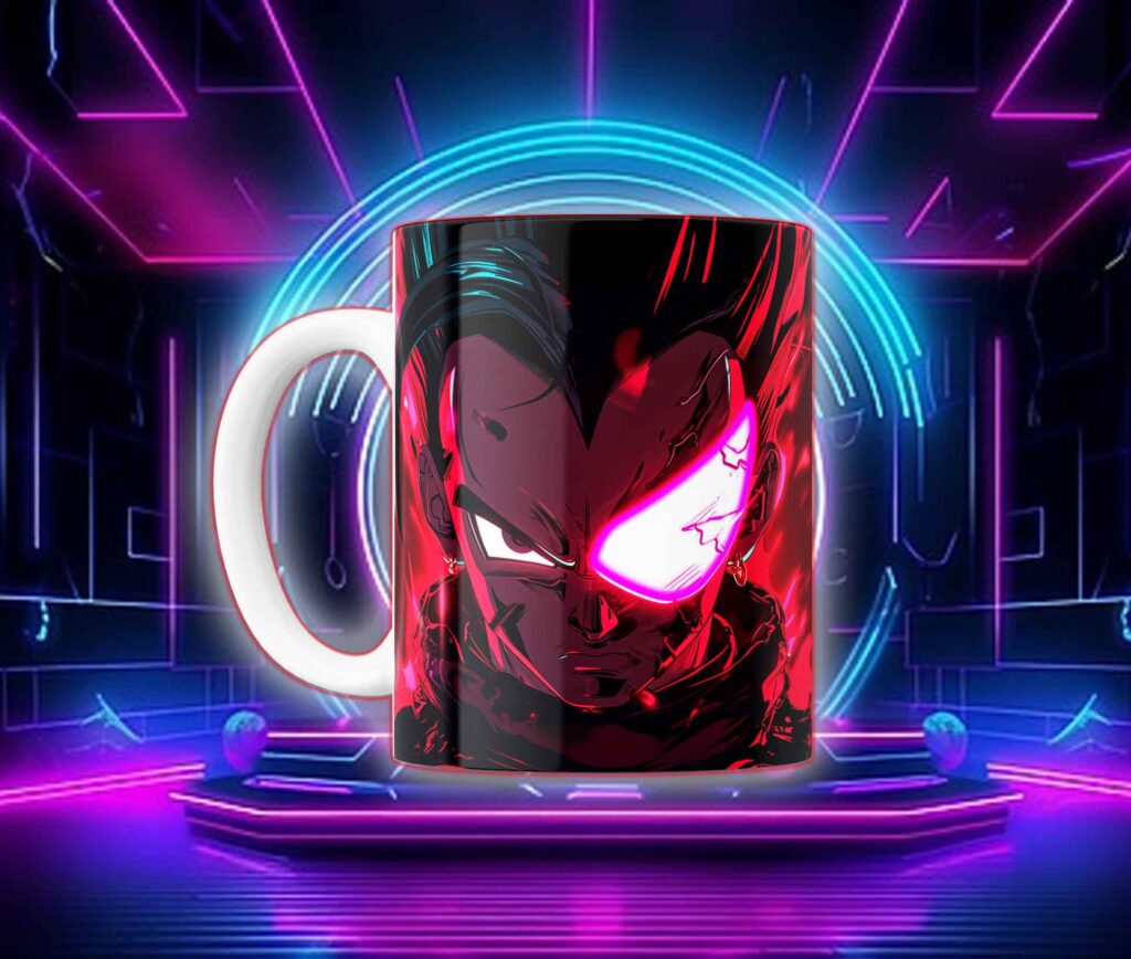 Taza Goku Neón Cyberpunk "Goku Black / Saiyan Rose"